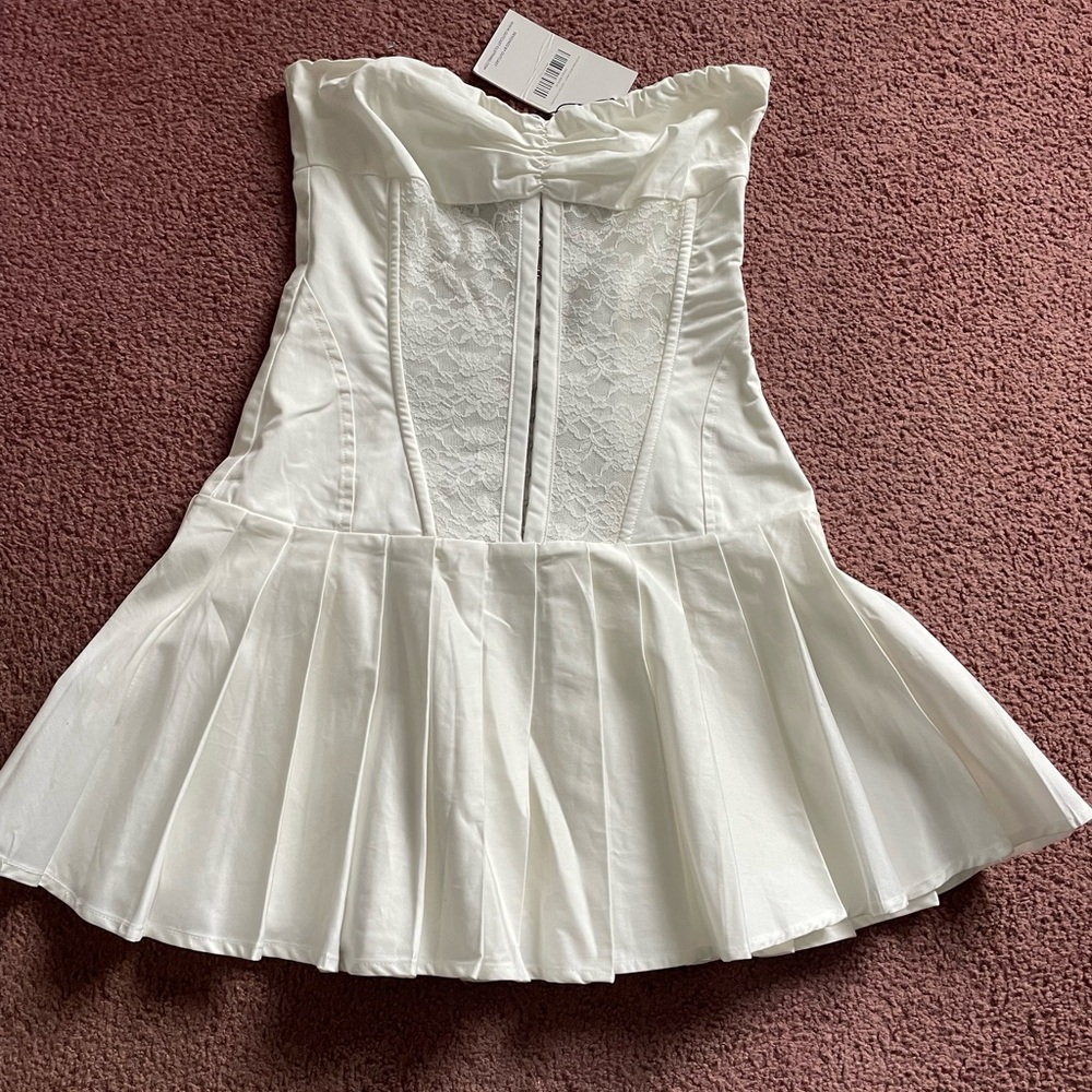 OUTCAST Pleated Corset Mini dress in w